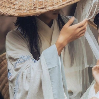古风情头白衣一左一右 高清古风穿白衣的情侣头像图片