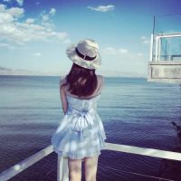 头像海边背影女神漂亮小姐姐海边上演背影杀