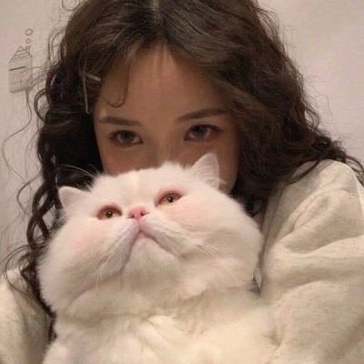 抱猫女头高清 好看的个性抱猫女头像图片