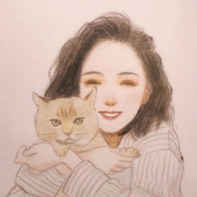 动漫女生抱猫头像唯美高清手绘女生抱猫动漫头像图片