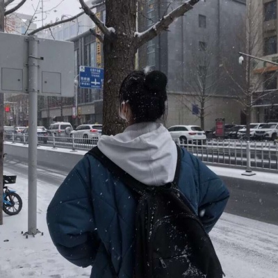 qq雪景女头像高清带雪花的头像女生人物图片