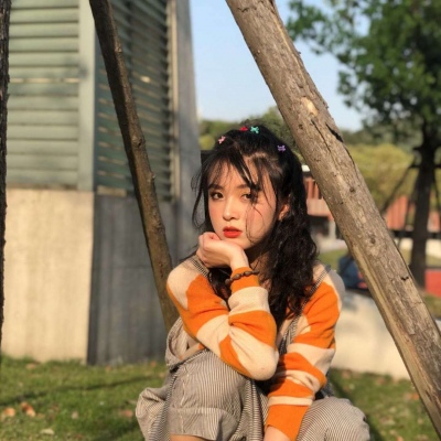 橘色系阳光头像女高清漂亮的橘色头像女可爱小清新图片
