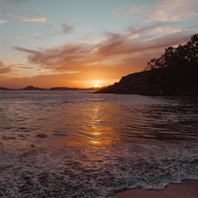 真实海滩夕阳头像微信专用风景图片