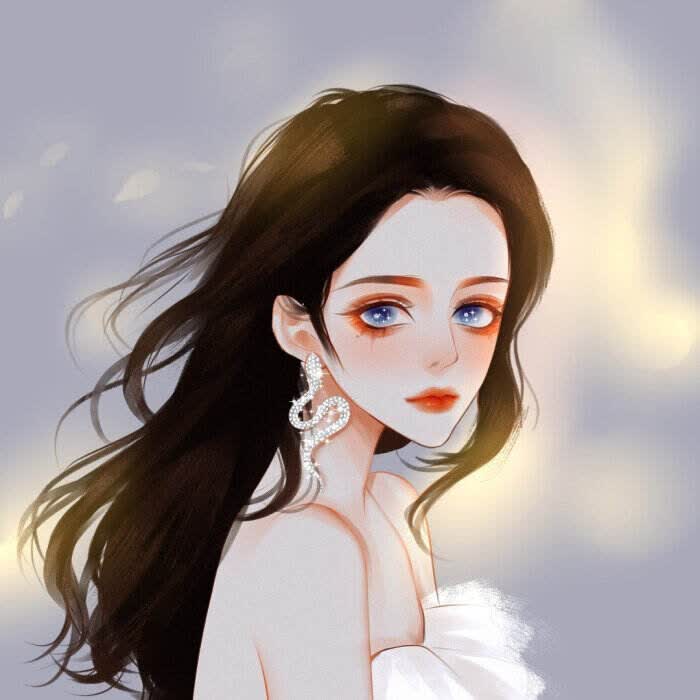 长发伤感温柔女生头像图片