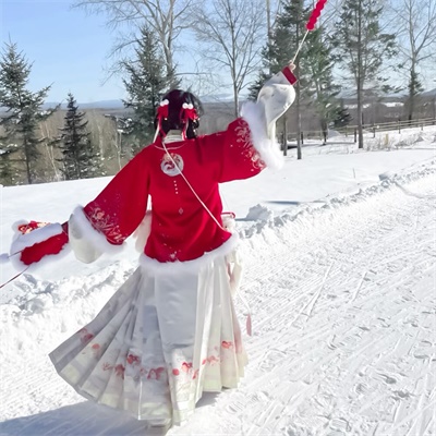 优质跨年女生头像真人红色系新年可爱女生图片